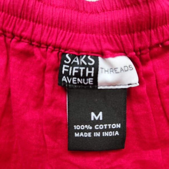 Saks Fifth Avenue Threads Pink Cotton Maxi Skirt Boho Gypsy Hippie Festival Cute - Picture 6 of 9